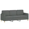 Canapé à 3 places Gris foncé 180 cm Tissu