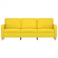 Canapé à 3 places Jaune clair 180 cm Tissu