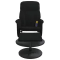 Fauteuil de massage inclinable avec repose-pied noir velours