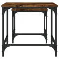 Tables basses gigognes 2 pcs chêne fumé bois d'ingénierie