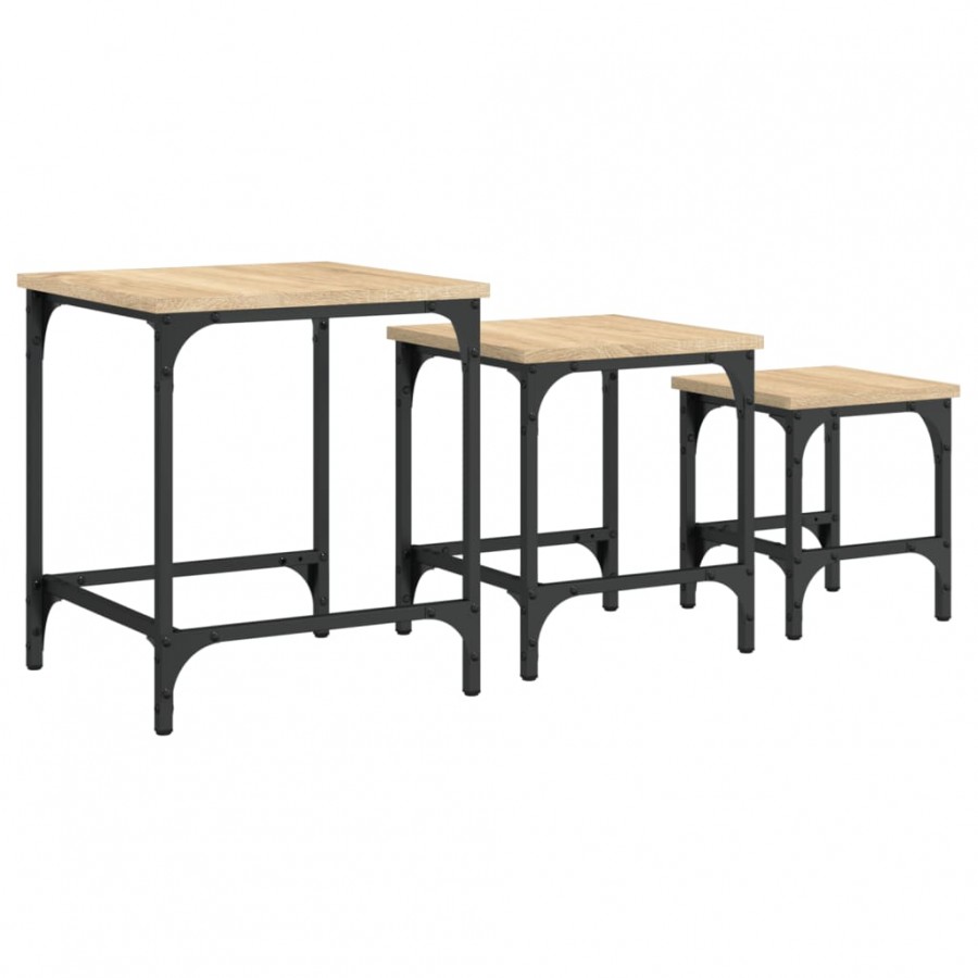 Tables basses gigognes 3 pcs chêne sonoma bois d'ingénierie