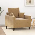 Fauteuil Marron 60 cm Velours