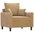 Fauteuil Marron 60 cm Velours