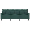 Canapé à 3 places Vert foncé 180 cm Velours