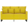 Canapé à 2 places Jaune 120 cm Velours