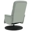 Fauteuil inclinable de massage repose-pied gris clair velours