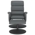 Fauteuil inclinable avec repose-pied gris similicuir