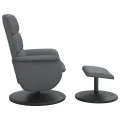 Fauteuil inclinable avec repose-pied gris similicuir