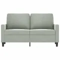 Canapé à 2 places Gris clair 120 cm Velours