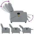 Fauteuil de massage inclinable électrique gris clair tissu