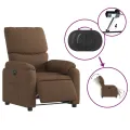 Fauteuil inclinable électrique Marron Tissu