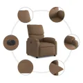 Fauteuil inclinable électrique Marron Tissu