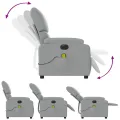 Fauteuil de massage inclinable électrique gris clair tissu