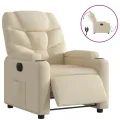 Fauteuil inclinable électrique Crème Tissu