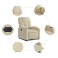 Fauteuil inclinable électrique Crème Tissu