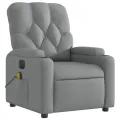 Fauteuil de massage inclinable électrique gris clair tissu