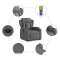 Fauteuil inclinable de massage électrique gris foncé tissu