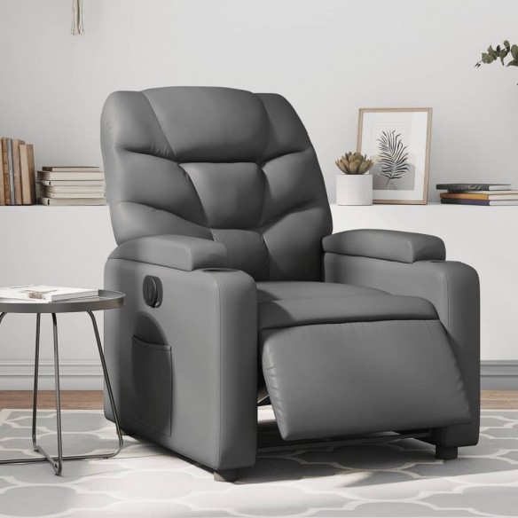 Fauteuil inclinable électrique Gris Similicuir