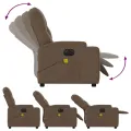 Fauteuil inclinable de massage électrique marron tissu