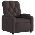 Fauteuil inclinable électrique Marron foncé Tissu