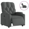 Fauteuil inclinable électrique Gris foncé Tissu