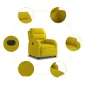 Fauteuil inclinable électrique jaune velours