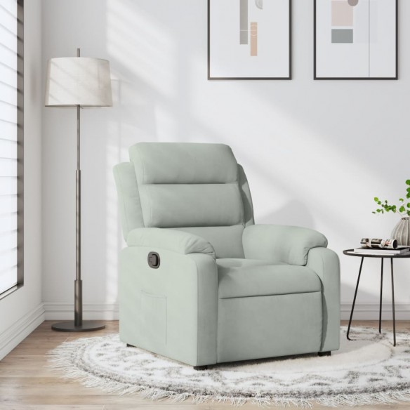 Fauteuil inclinable gris clair velours