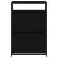 Armoire à chaussures noir 75x34x112 cm bois d'ingénierie