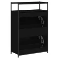 Armoire à chaussures noir 75x34x112 cm bois d'ingénierie