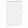 Armoire à chaussures blanc 80x21x125,5 cm bois d'ingénierie