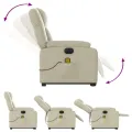 Fauteuil inclinable de massage électrique crème similicuir