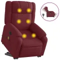 Fauteuil inclinable de massage électrique Rouge bordeaux Tissu