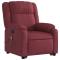 Fauteuil inclinable de massage électrique Rouge bordeaux Tissu