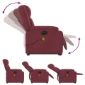 Fauteuil inclinable de massage électrique Rouge bordeaux Tissu
