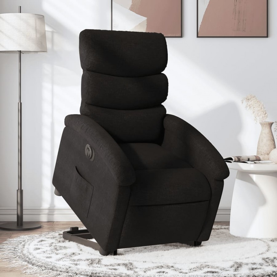 Fauteuil inclinable électrique noir tissu