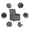 Fauteuil inclinable électrique gris foncé tissu