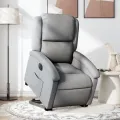 Fauteuil inclinable électrique gris clair tissu