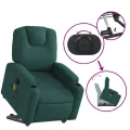 Fauteuil inclinable de massage électrique Vert foncé Tissu