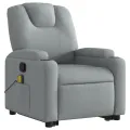 Fauteuil de massage inclinable Gris clair Tissu