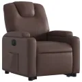 Fauteuil inclinable électrique marron similicuir