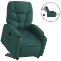 Fauteuil inclinable électrique vert foncé tissu