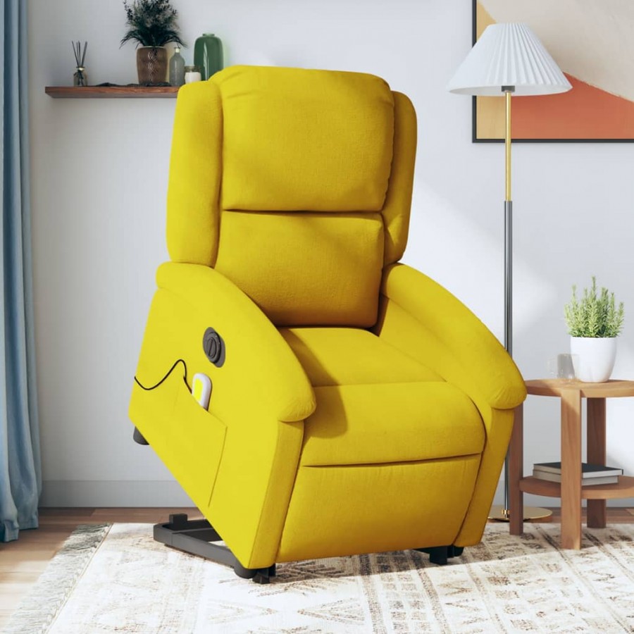 Fauteuil inclinable de massage électrique jaune velours