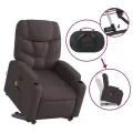 Fauteuil inclinable de massage Marron foncé Tissu