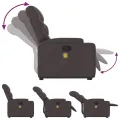 Fauteuil inclinable de massage Marron foncé Tissu
