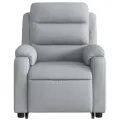 Fauteuil inclinable de massage électrique Gris clair Tissu