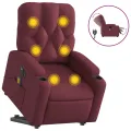 Fauteuil inclinable de massage électrique Rouge bordeaux Tissu
