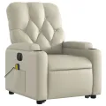 Fauteuil inclinable de massage électrique crème similicuir