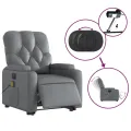 Fauteuil inclinable de massage électrique gris similicuir