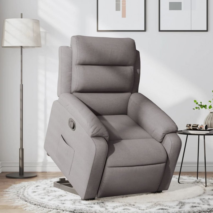 Fauteuil inclinable taupe tissu