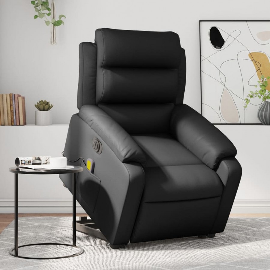 Fauteuil inclinable de massage électrique noir similicuir